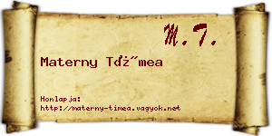 Materny Tímea névjegykártya