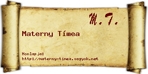 Materny Tímea névjegykártya